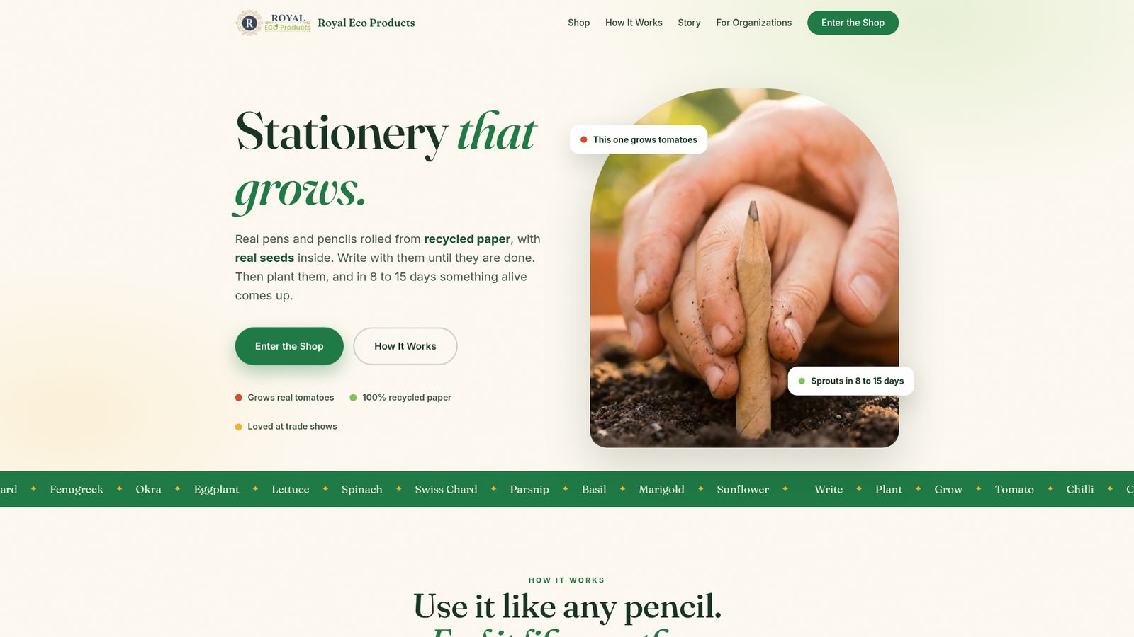 Royal Eco Products homepage